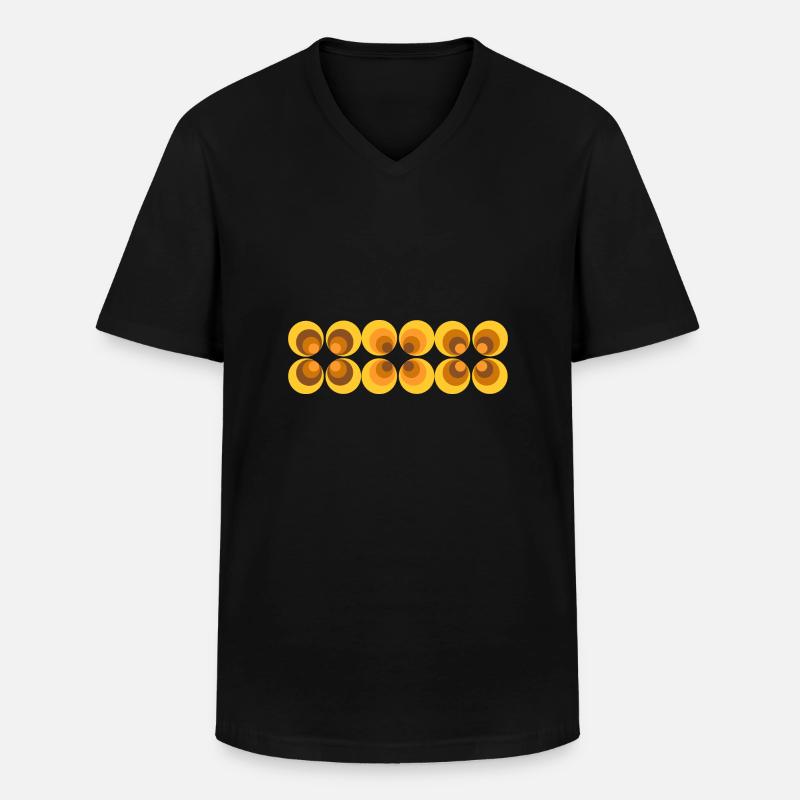 70er Jahre Blume Muster Retro - Männer-T-Shirt mit V-Ausschnitt - Schwarz