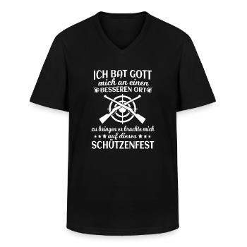 Sportschütze Ich bat Gott Königskompanie - Männer-T-Shirt mit V-Ausschnitt - Schwarz - Vorne - AI Model Male 178 dark (178cm)