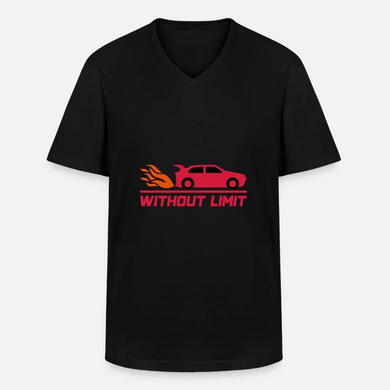 Without limit (Sportwagen) - Männer-T-Shirt mit V-Ausschnitt - Schwarz