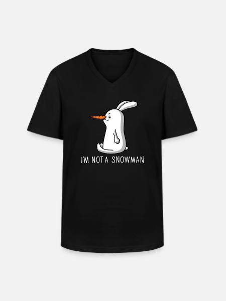 Rabbit with carrot nose - Men's V-Neck T-Shirt - black