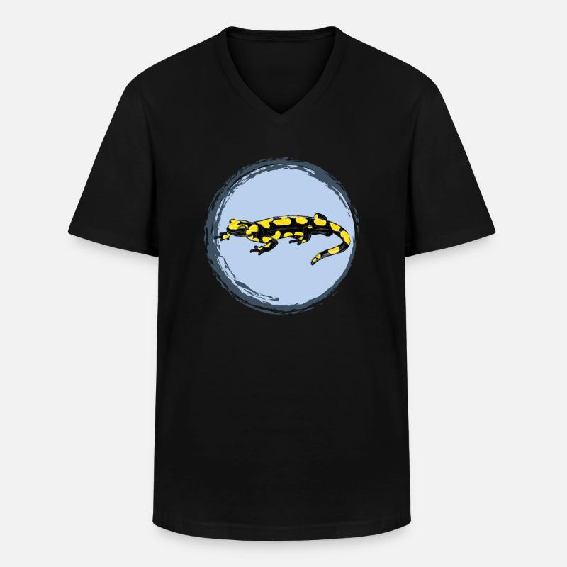 Feuersalamander / Fire Salamander II - Männer-T-Shirt mit V-Ausschnitt - Schwarz