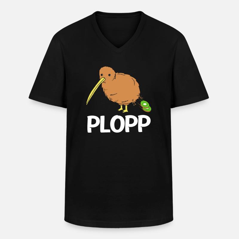 kiwi-vogel Kiwi Vogel - Männer-T-Shirt mit V-Ausschnitt - Schwarz