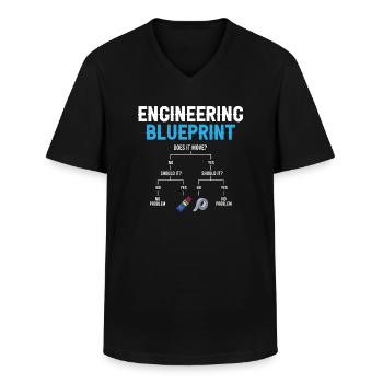 Engineering Blueprint Engineer Réparation de ruban adhésif - T-shirt col V Homme - noir - Devant - AI Model Male 178 dark (178cm)