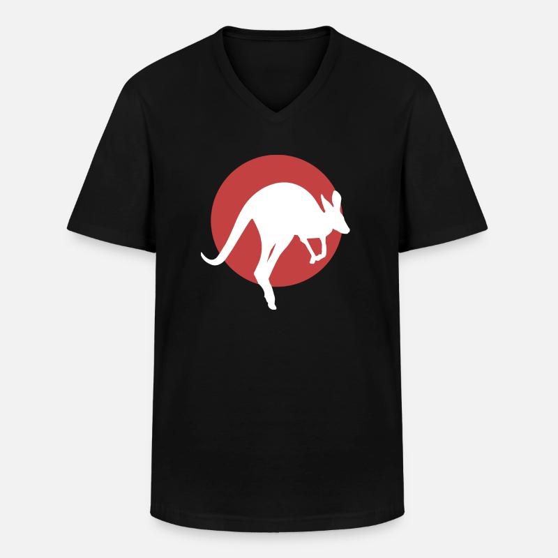 Känguru - Männer-T-Shirt mit V-Ausschnitt - Schwarz