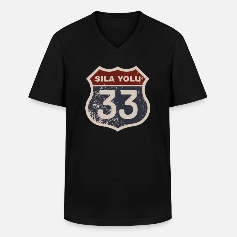 Mersin - Männer-T-Shirt mit V-Ausschnitt - Schwarz