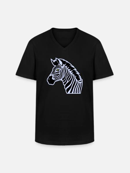 zebra - Men's V-Neck T-Shirt - black