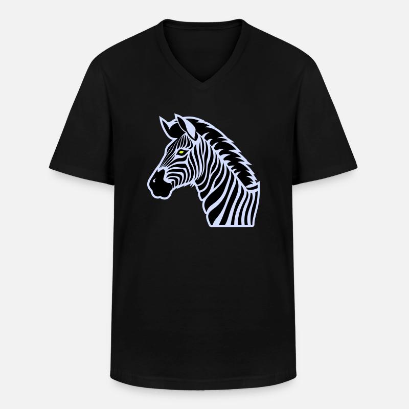 zebra - Männer-T-Shirt mit V-Ausschnitt - Schwarz