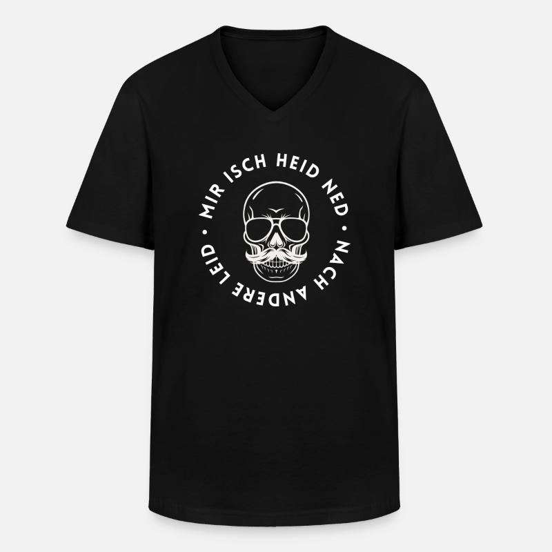 HIMWHITE - Männer-T-Shirt mit V-Ausschnitt - Schwarz