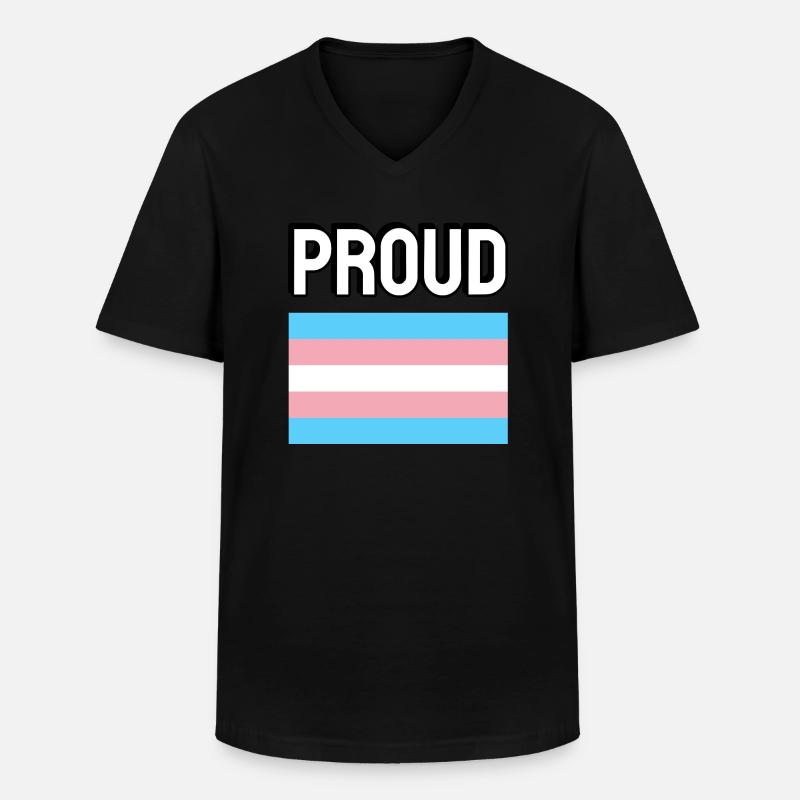 Trans Pride Transpride Flagge Stolz - Männer-T-Shirt mit V-Ausschnitt - Schwarz
