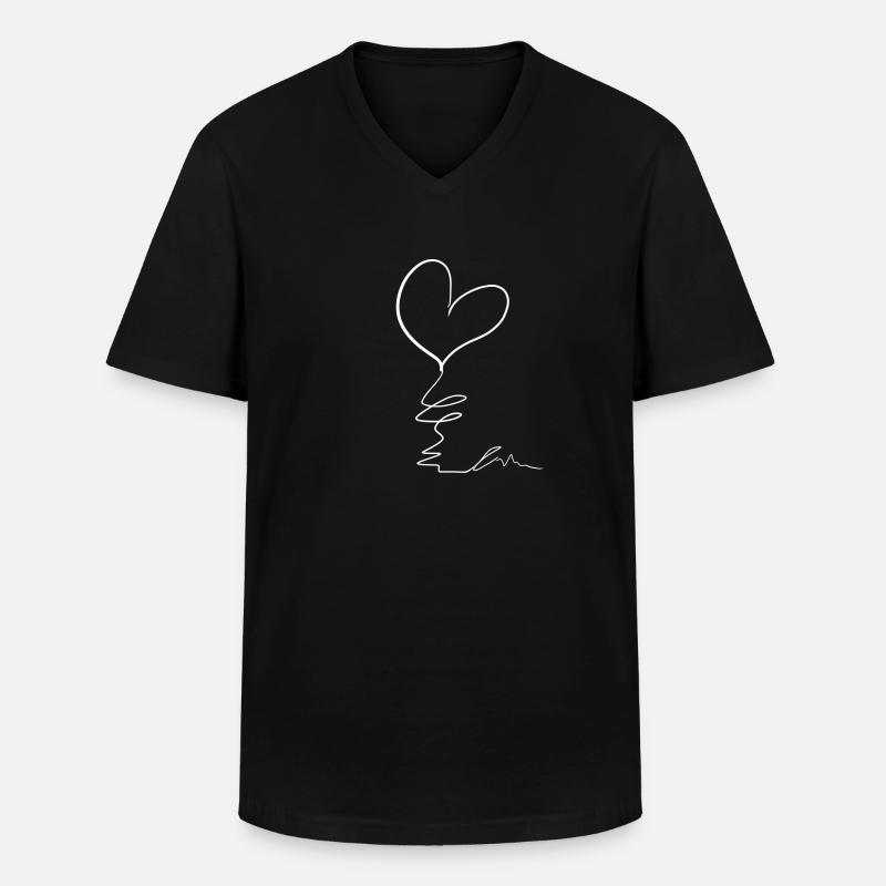 Herz Symbol - Männer-T-Shirt mit V-Ausschnitt - Schwarz