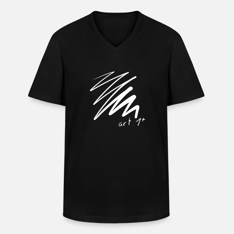 Kunst Linien - Männer-T-Shirt mit V-Ausschnitt - Schwarz