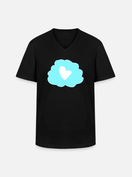 Cloud Thinking Heart Icon - Men's V-Neck T-Shirt - black