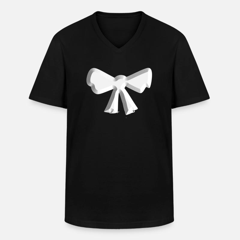 loop symbol fly silver - Men's V-Neck T-Shirt - black