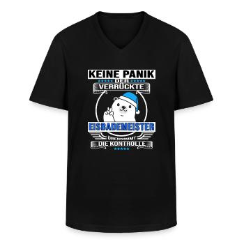 eisbader winterbader eisbademeister - Männer-T-Shirt mit V-Ausschnitt - Schwarz - Vorne - AI Model Male 178 dark (178cm)