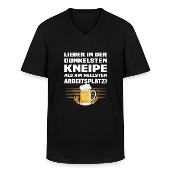 Kneipe - Lustiger Bier Spruch - Männer-T-Shirt mit V-Ausschnitt - Schwarz - Vorne - AI Model Male 178 dark (178cm)
