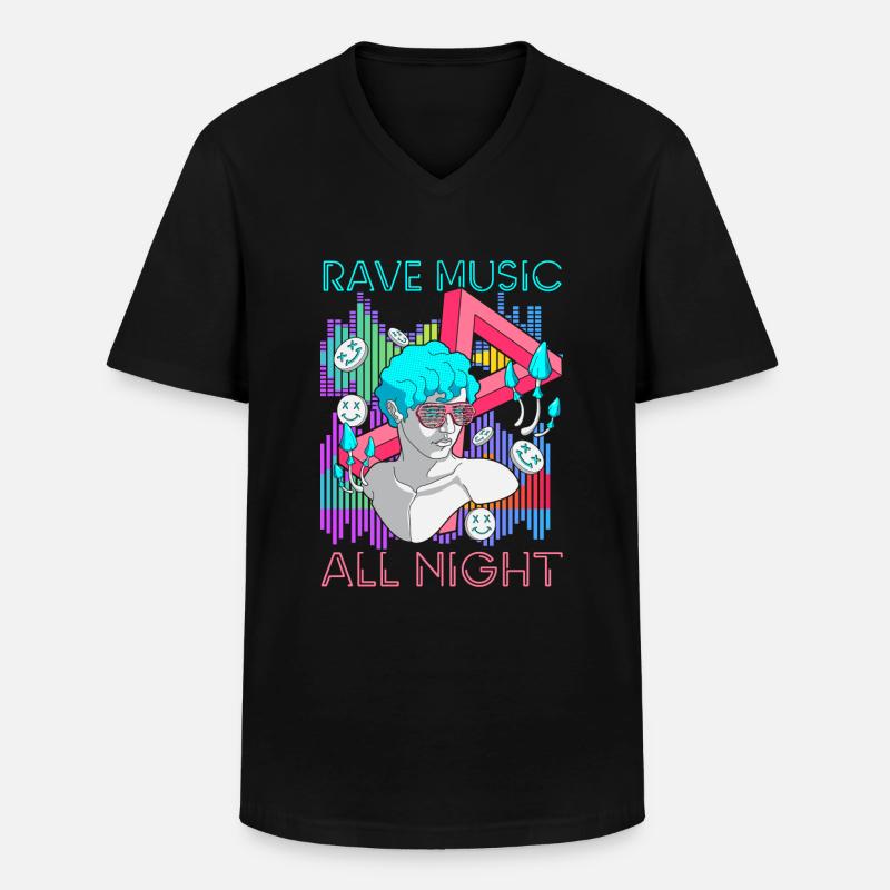 House Electro Dj - Männer-T-Shirt mit V-Ausschnitt - Schwarz