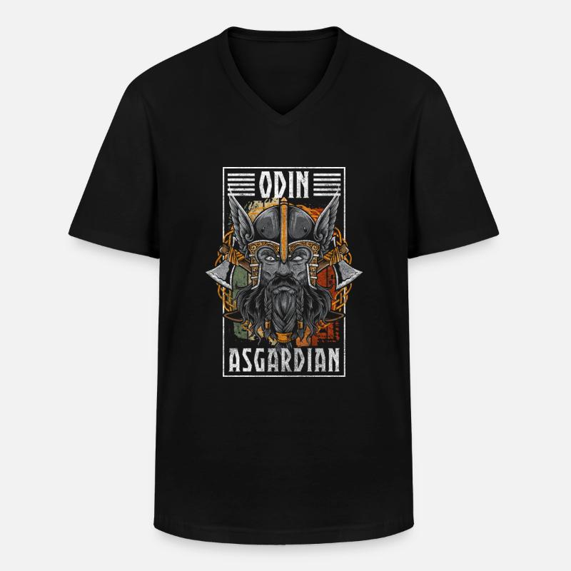 Odin Valhalla Thunder German - Men's V-Neck T-Shirt - black
