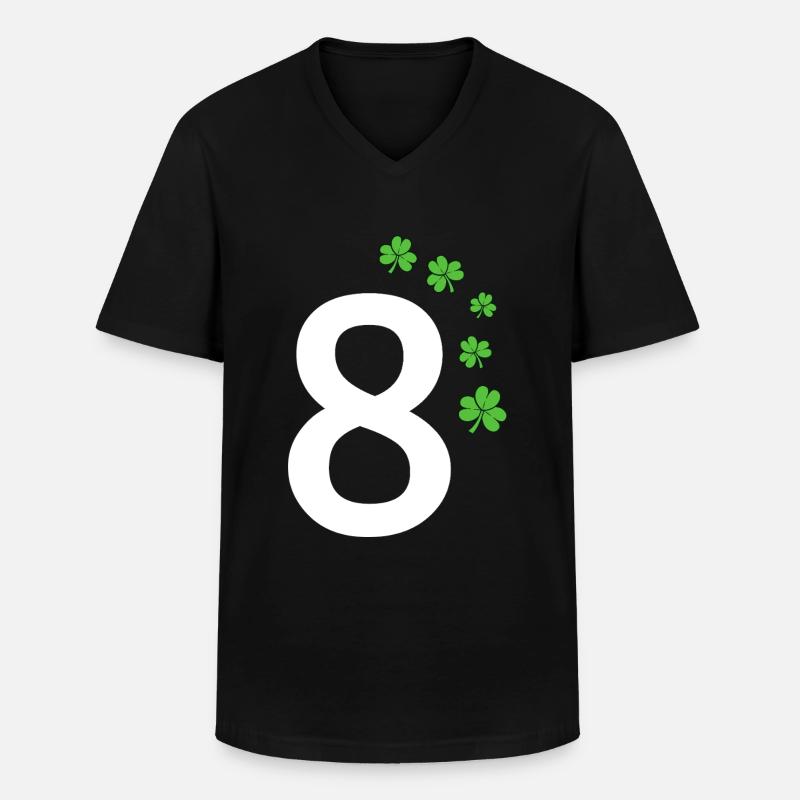 8 - Männer-T-Shirt mit V-Ausschnitt - Schwarz
