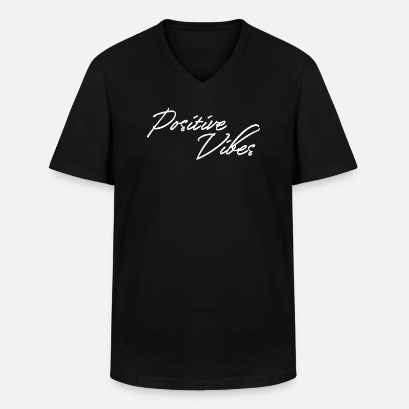 Positive Vibes - Männer-T-Shirt mit V-Ausschnitt - Schwarz