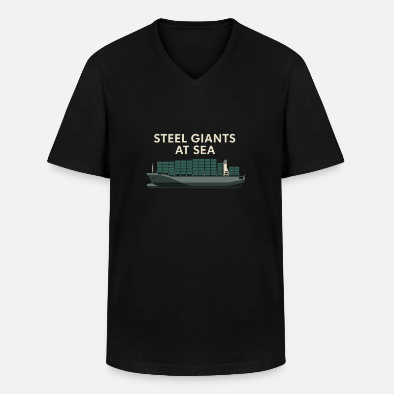 Schiff-sichtgerät Containerschiff Frachtschiff - Männer-T-Shirt mit V-Ausschnitt - Schwarz
