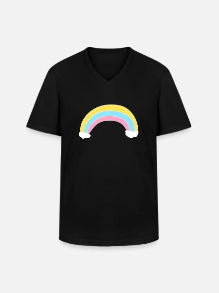 Rainbow icon clouds - Men's V-Neck T-Shirt - black