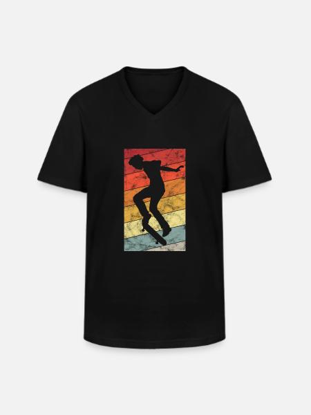 Skateboarder Skateboard Skater Skate Skateing - Men's V-Neck T-Shirt - black