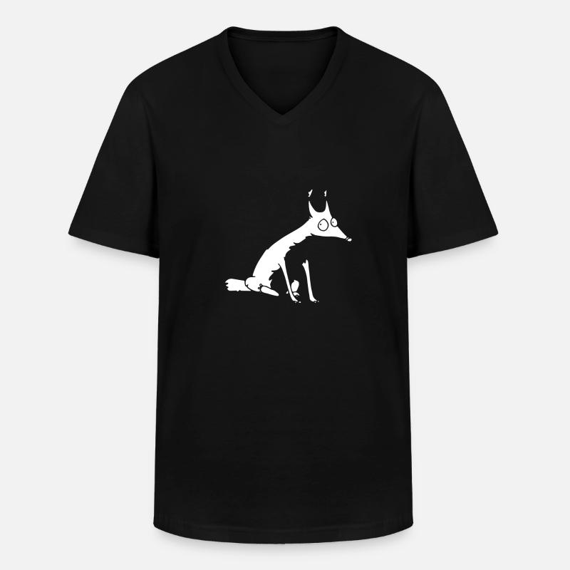White fox no 1 - Männer-T-Shirt mit V-Ausschnitt - Schwarz