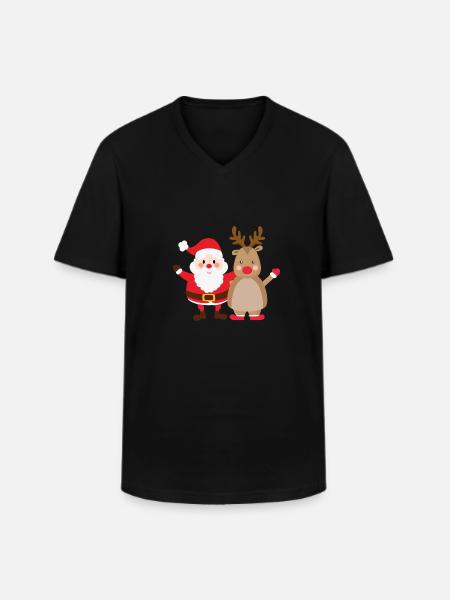rudolph santa - Männer-T-Shirt mit V-Ausschnitt - Schwarz