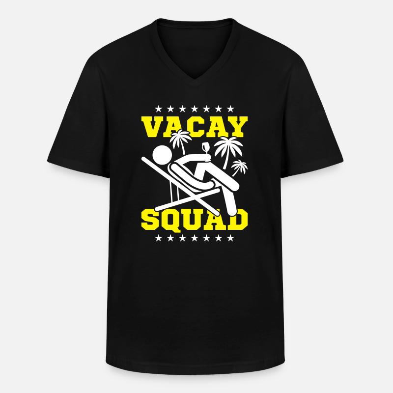 vacay squad - Männer-T-Shirt mit V-Ausschnitt - Schwarz