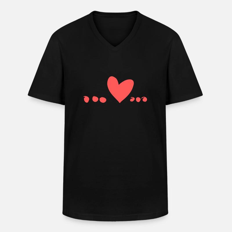 Symbol Herz Liebe rot - Männer-T-Shirt mit V-Ausschnitt - Schwarz