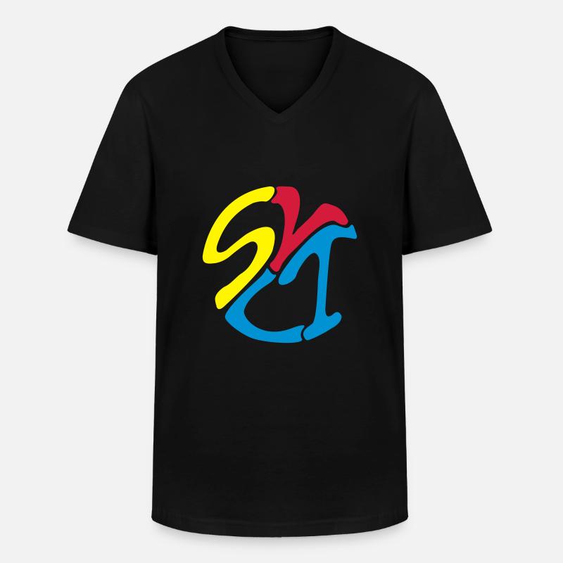 Sylt_farbe - Männer-T-Shirt mit V-Ausschnitt - Schwarz