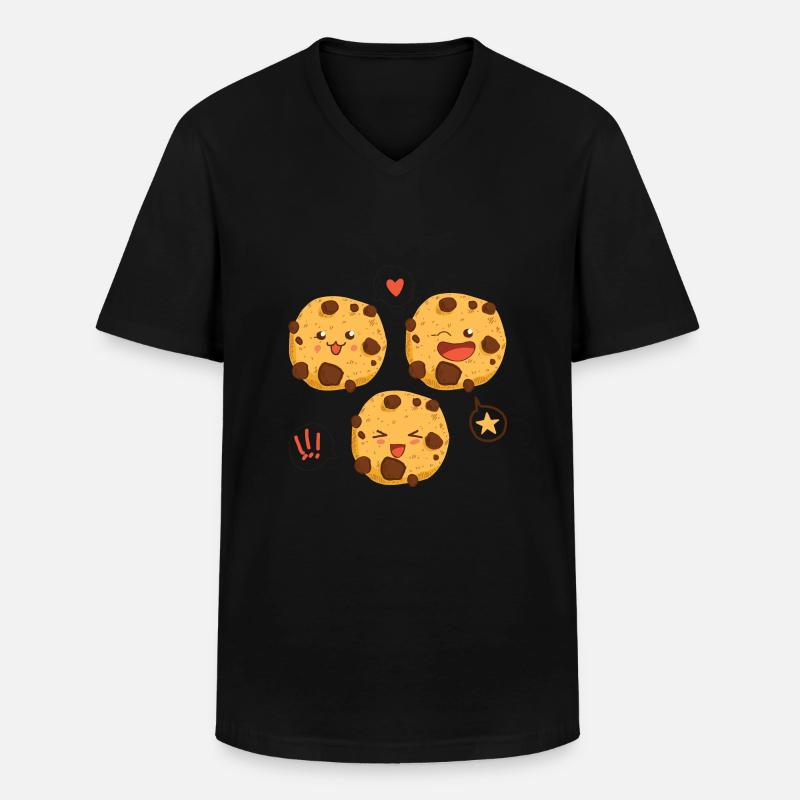 Plätzchen - Männer-T-Shirt mit V-Ausschnitt - Schwarz