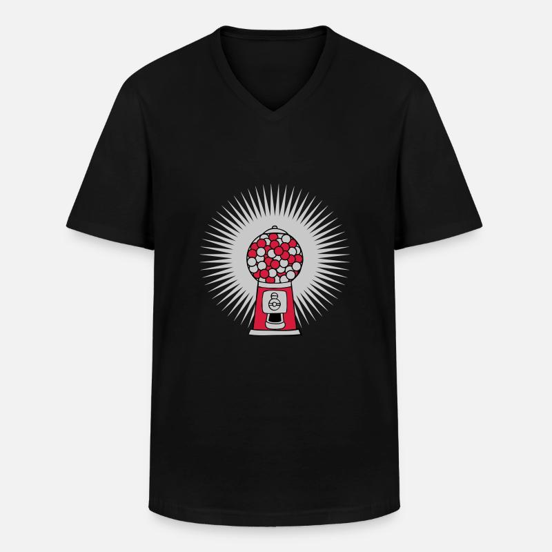 Strahlen Kaugummi Spender - Männer-T-Shirt mit V-Ausschnitt - Schwarz