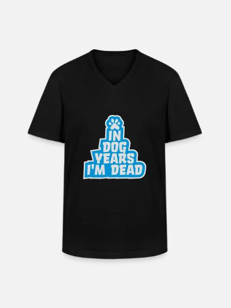 in dog years Dead - Men's V-Neck T-Shirt - black