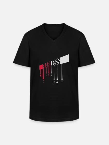 fearless Text Quote Design - Men's V-Neck T-Shirt - black