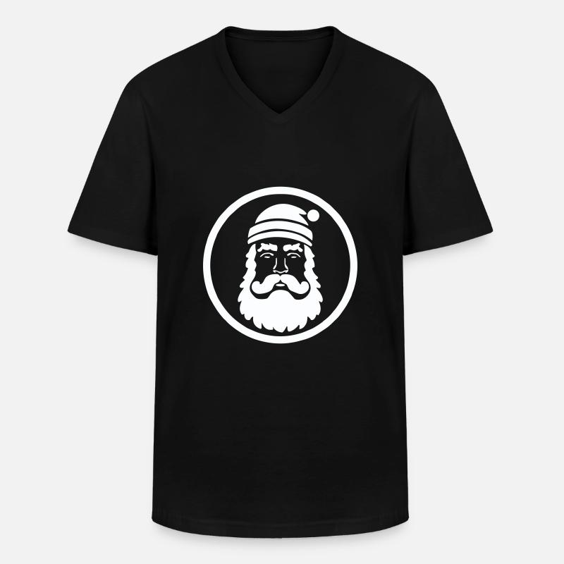 Festliches Weihnachtsmann-Bild - Männer-T-Shirt mit V-Ausschnitt - Schwarz