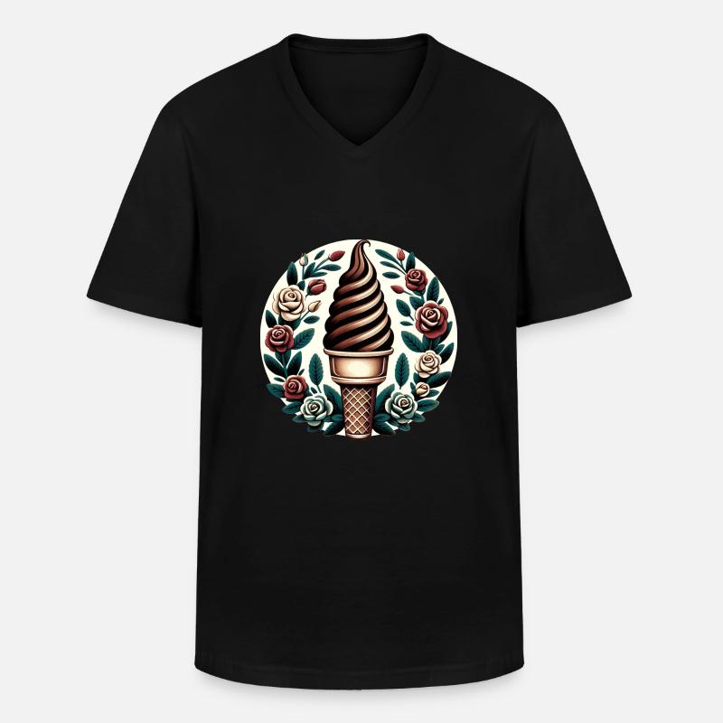 Schokoladen-Eis - Männer-T-Shirt mit V-Ausschnitt - Schwarz