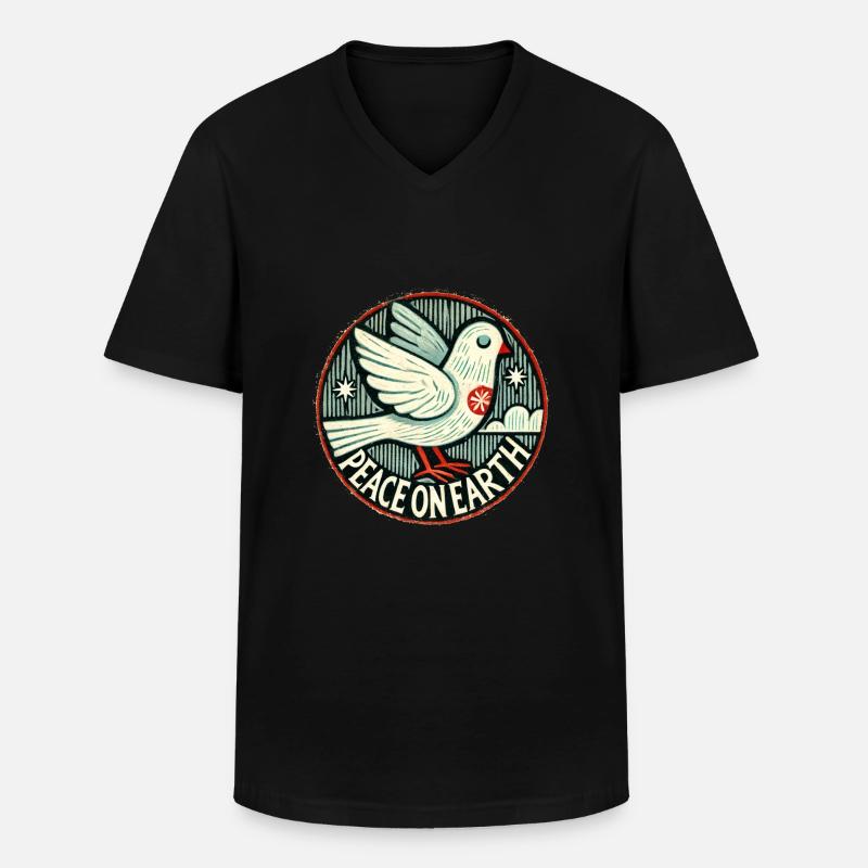 Friede auf Erden - Männer-T-Shirt mit V-Ausschnitt - Schwarz