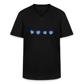 herz herzen blau narben - Männer-T-Shirt mit V-Ausschnitt - Schwarz - Vorne - AI Model Male 178 dark (178cm)