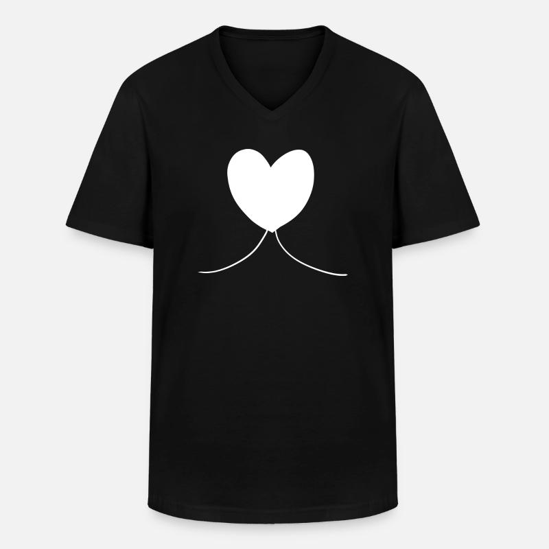 Herz symbol Liebe form - Männer-T-Shirt mit V-Ausschnitt - Schwarz
