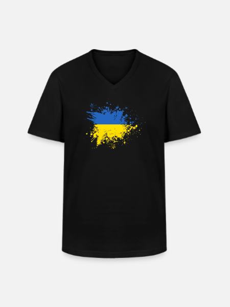 Drapeau Ukrainien Drapeau drapeau ukrainien - T-shirt col V Homme - noir