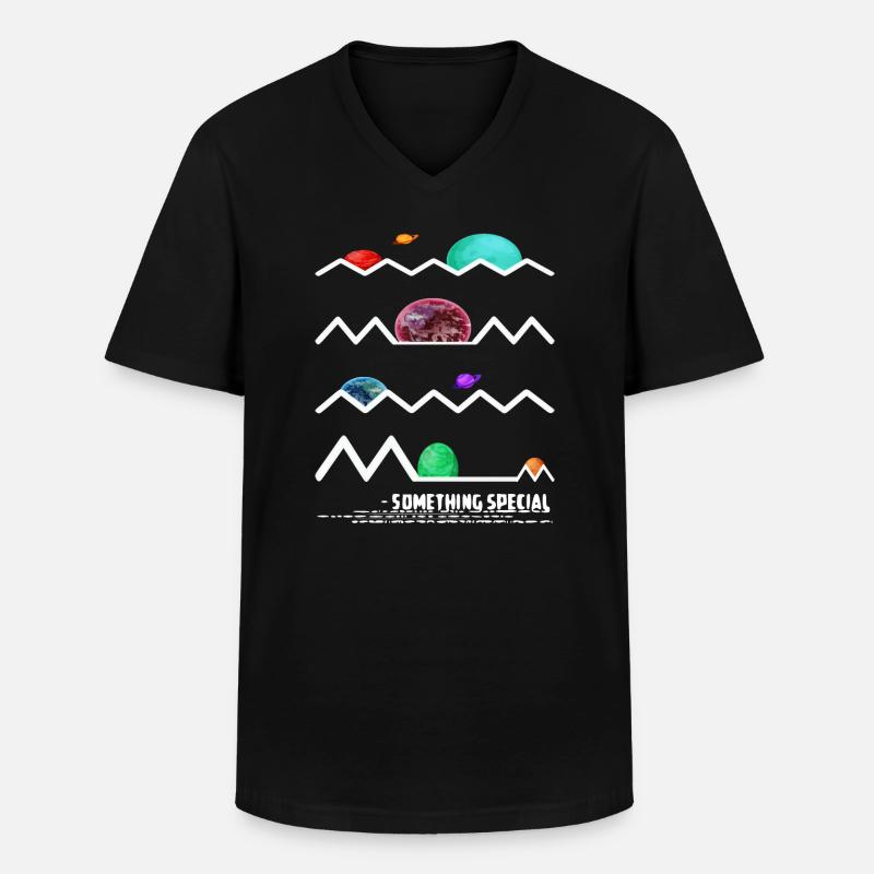 Space with planets - Men's V-Neck T-Shirt - black