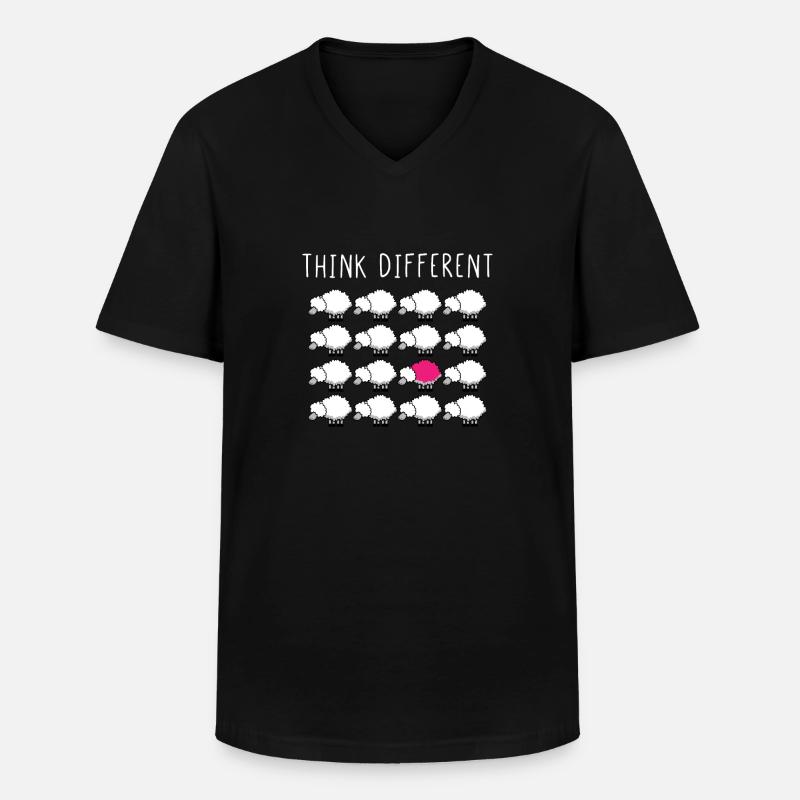 Think Different - Männer-T-Shirt mit V-Ausschnitt - Schwarz