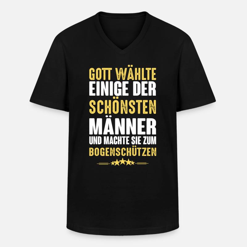 Bogenschiessen - Bogenschützen - Männer-T-Shirt mit V-Ausschnitt - Schwarz