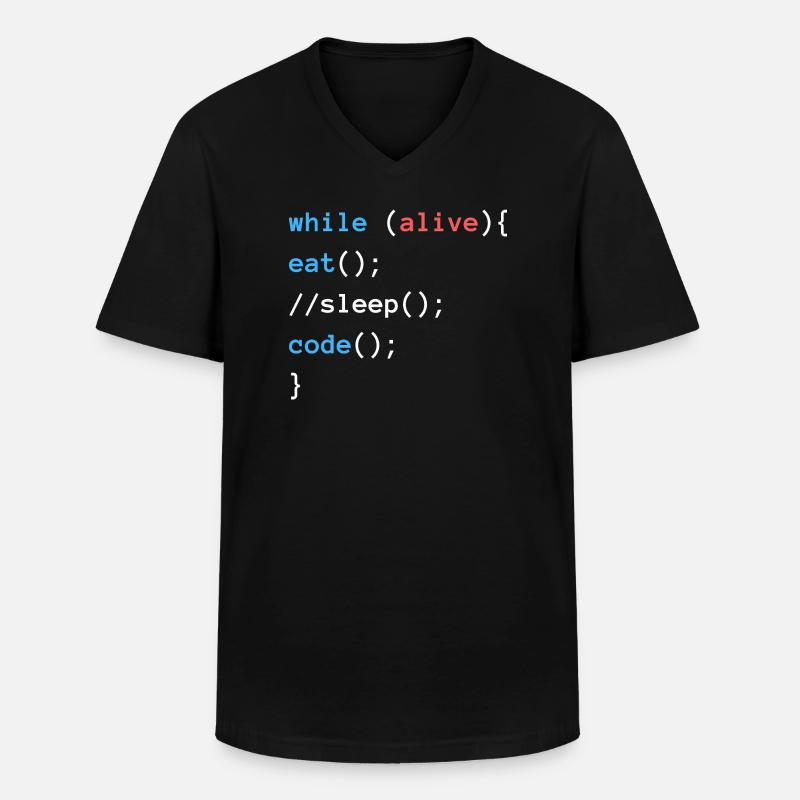 Eat Sleep Code | Programmierer Design - Männer-T-Shirt mit V-Ausschnitt - Schwarz