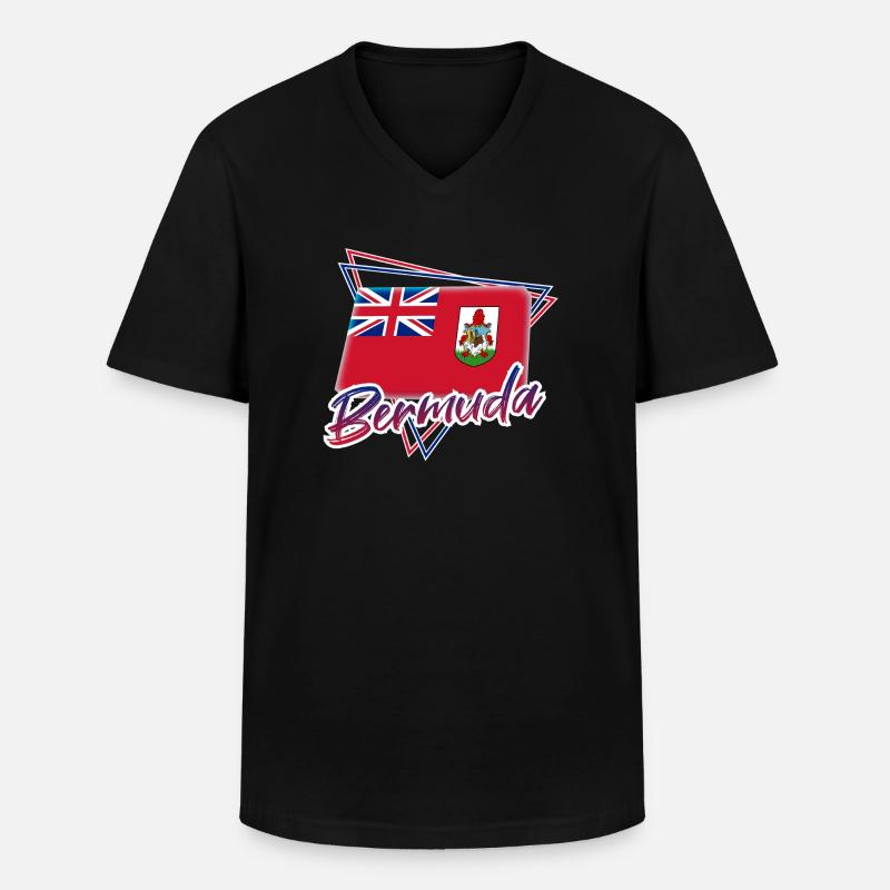 Bermuda - Männer-T-Shirt mit V-Ausschnitt - Schwarz