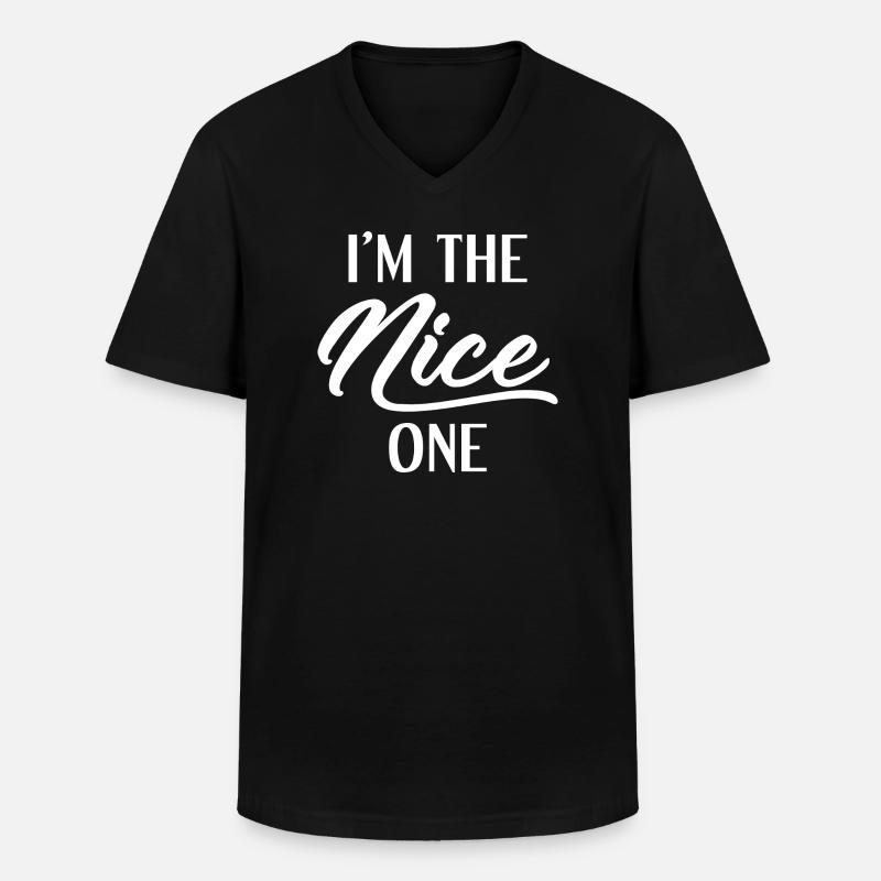Ich bin der Nette - Männer-T-Shirt mit V-Ausschnitt - Schwarz