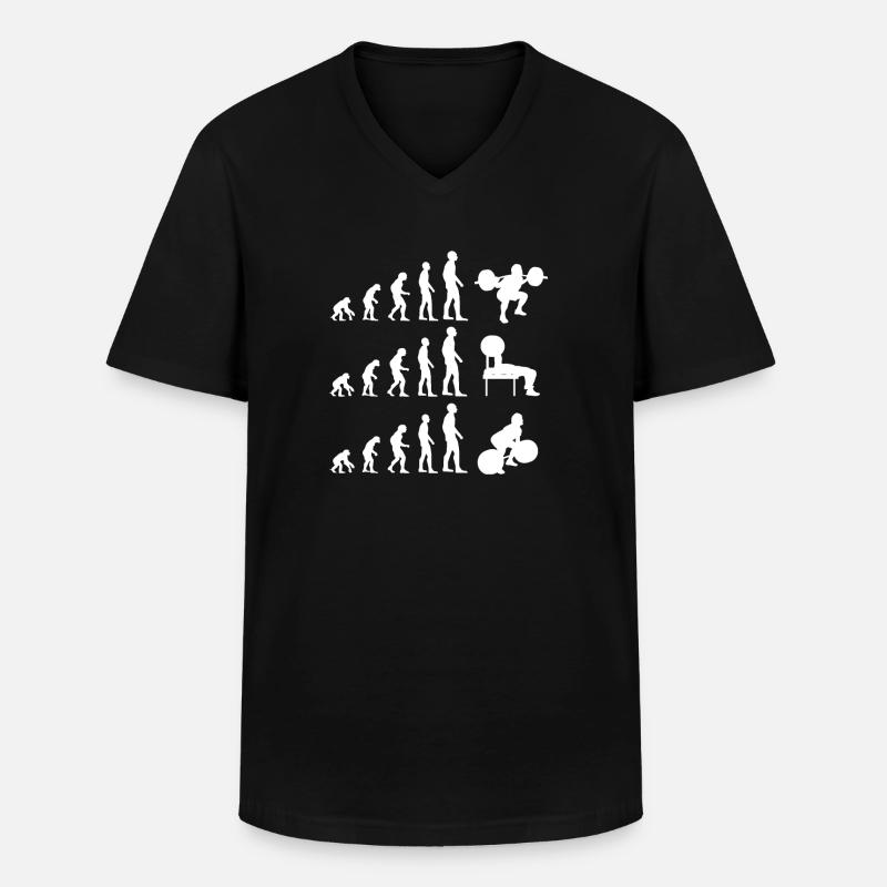 Powerlifting Evolution Powerlifter - Men's V-Neck T-Shirt - black