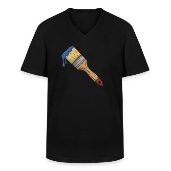 Pinsel mit farbe - Männer-T-Shirt mit V-Ausschnitt - Schwarz - Vorne - AI Model Male 178 dark (178cm)