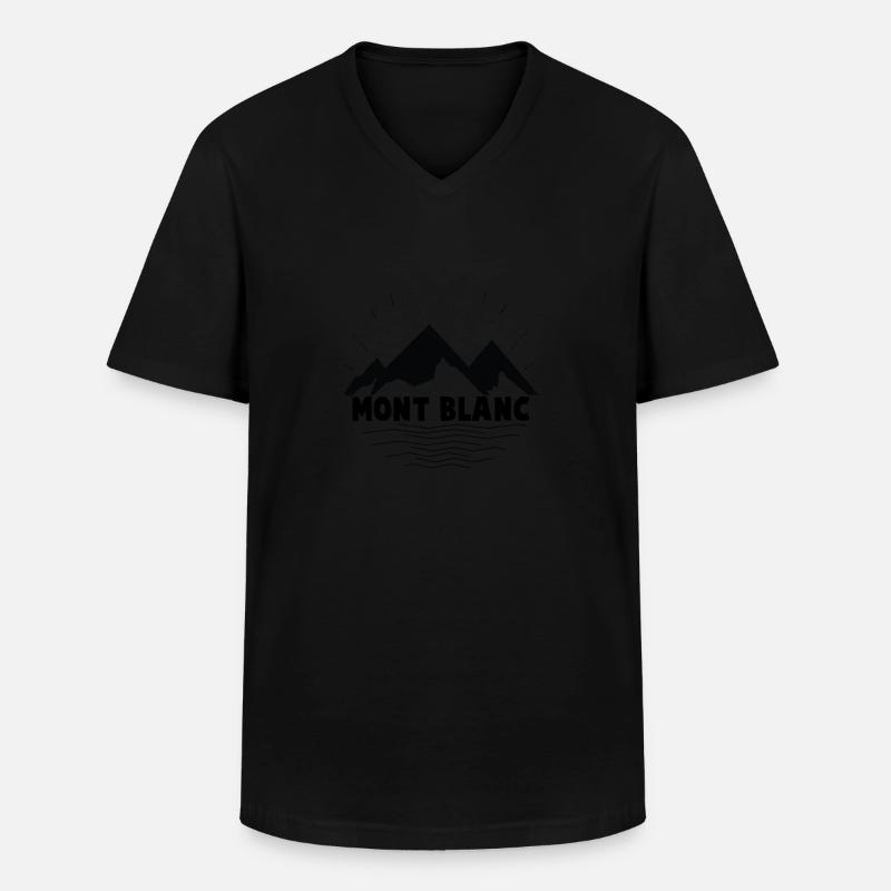 Berge - Männer-T-Shirt mit V-Ausschnitt - Schwarz